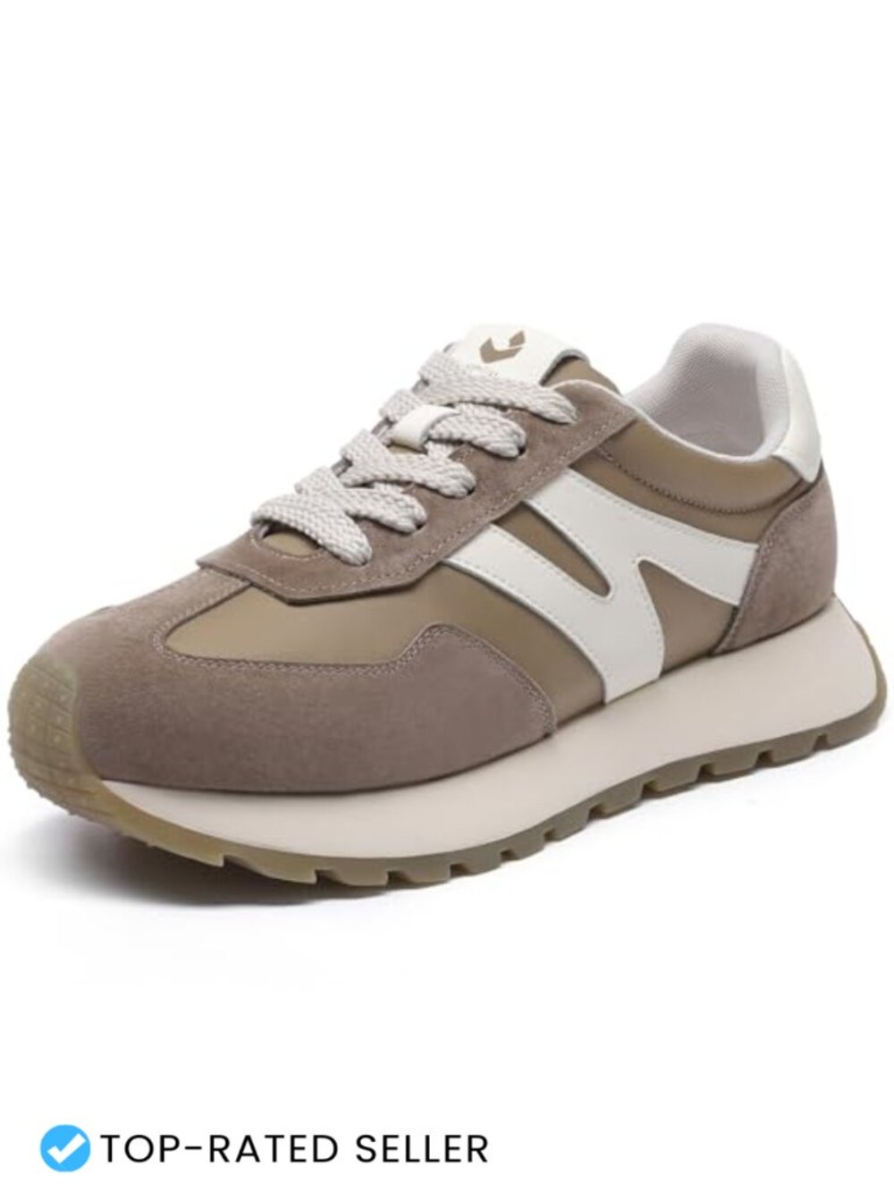 Women's Platform Sneakers Breathable Suede Lace-Up Casual Walking Shoes 1.38in